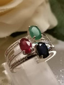 New Sterling Silver Set of three Sterling Silver Rings - N