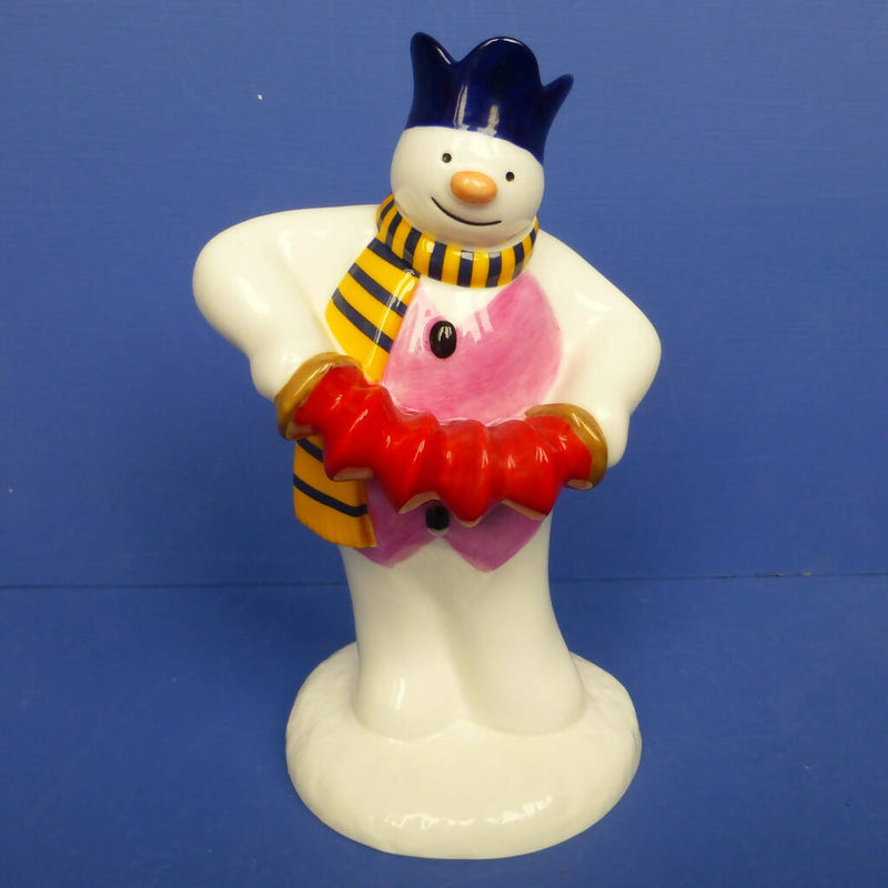 Coalport Limited Edition Snowman Figurine - Play It Again - (Pink Waistcoat Colourway) - Boxed