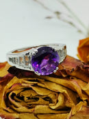 New Moroccan amethyst & topaz silver ring