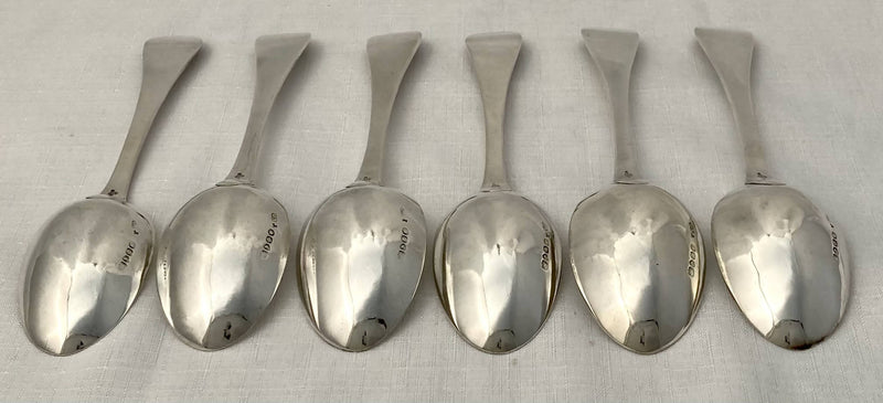 Victorian Set of Six Silver Dessert Spoons. London 1858 George Adams of Chawner & Co. 9.6 troy ounces.