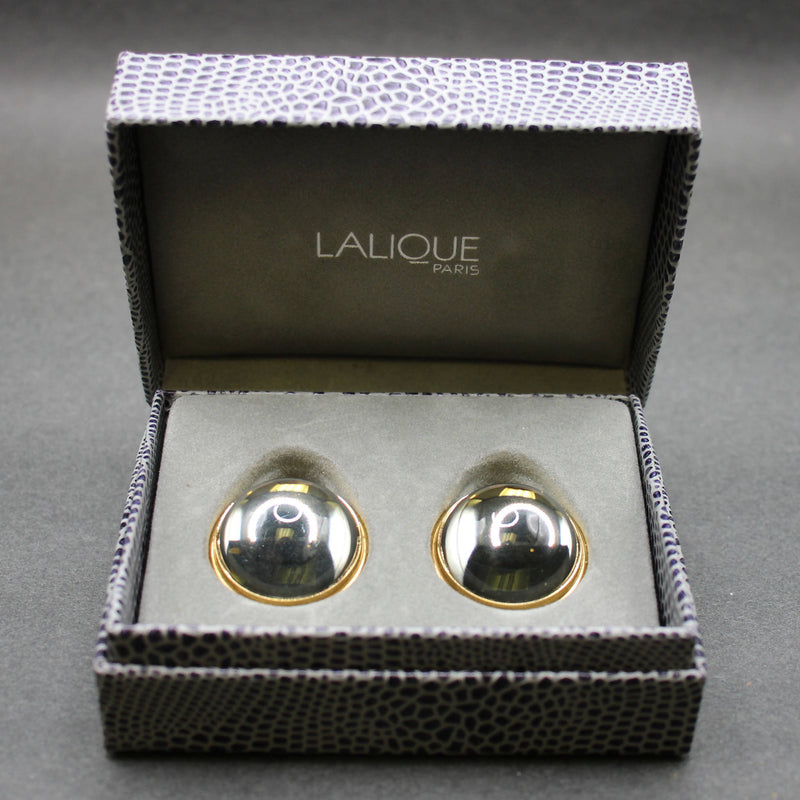 Marie-Claude Lalique cabochon clip-on earrings