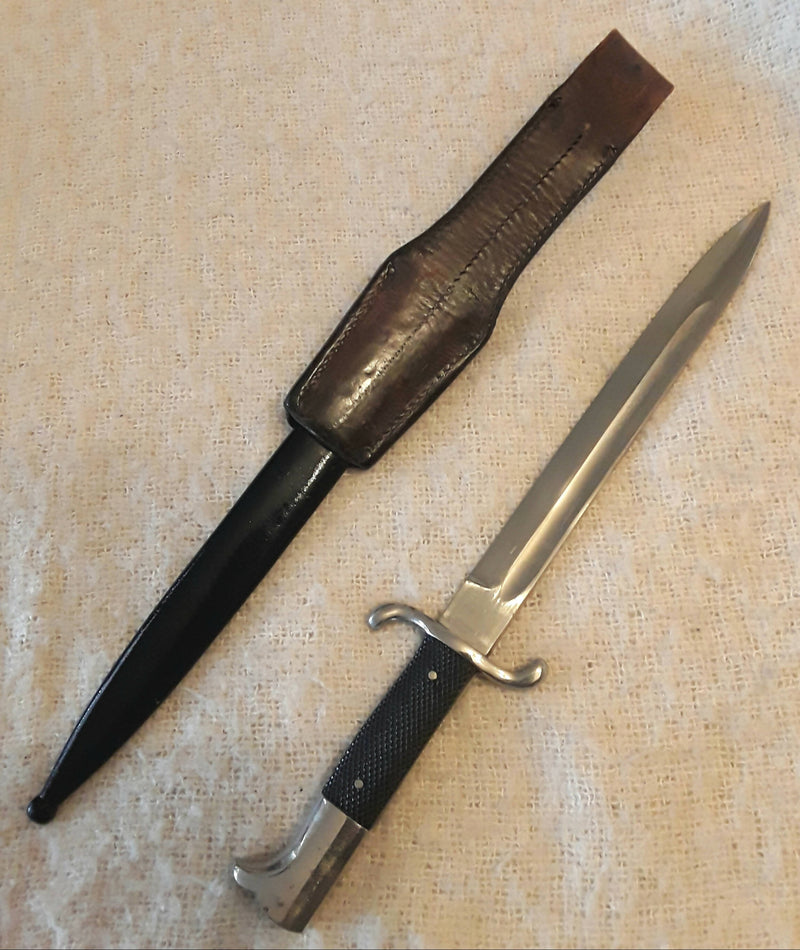 A World War 11 Period -German Fire- Police Dress Bayonet With Scabbard And Leather Belt Frog.