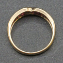 9ct gold ruby crossover ring, size O