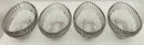 Victorian Set of Four Silver Plated & Cut Glass Salt Dishes, circa 1850 - 1860.