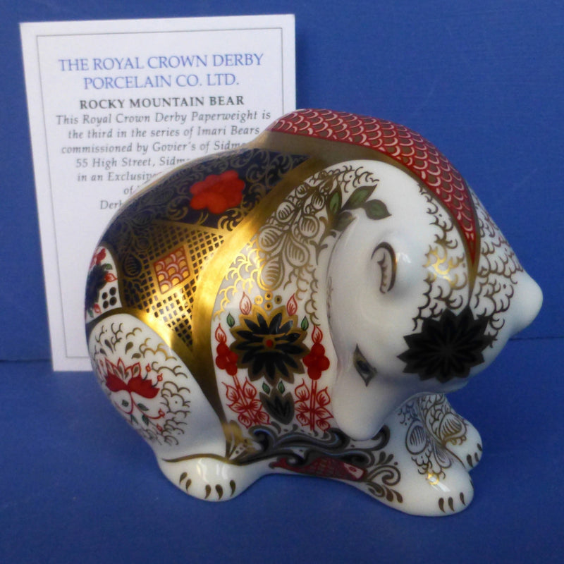 Royal Crown Derby Paperweight Signature Edition Imari Rocky Mountain Bear (Boxed)