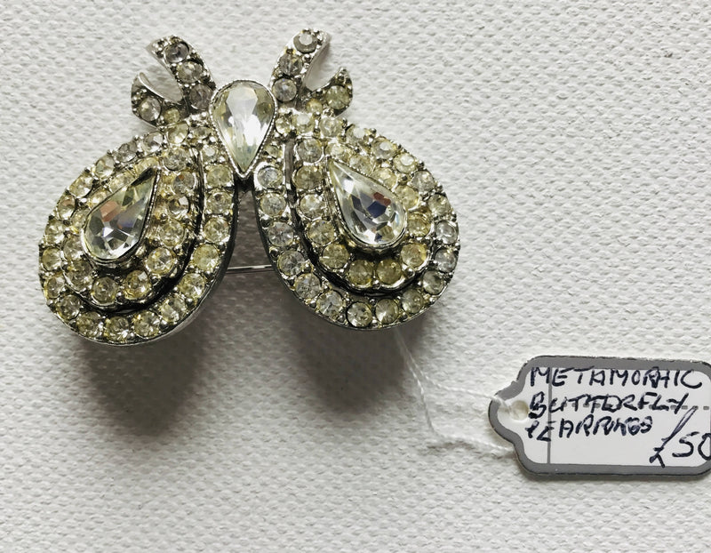 Metamorphic Butterfly brooch with earrings.