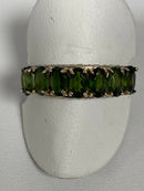 9ct Gold Green Tourmaline and Diamond Ring