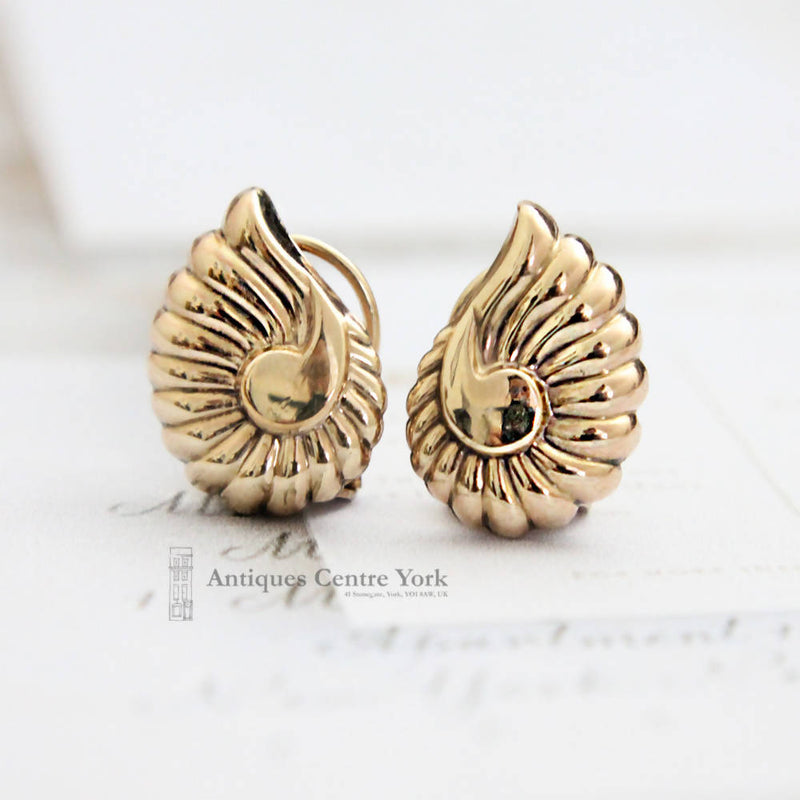 Victorian French 18ct Gold Plated Clip On Earrings by Murat