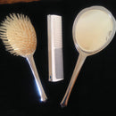 1950's hand painted enamelled chrome dressing table set