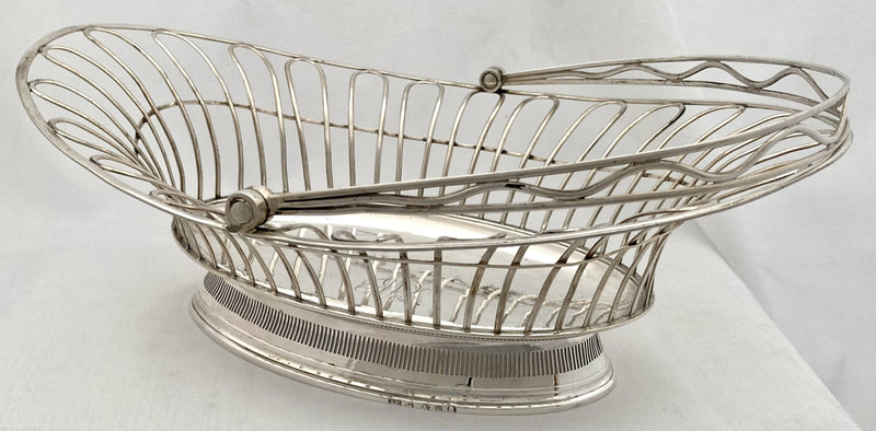 Georgian, George III, silver swing handle basket, Sheffield 1791 Richard Morton & Co. 17 troy ounces