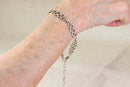 Silver Fancy Link Bracelet & Heart Charm
