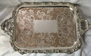 Georgian, George IV period, twin handled Old Sheffield Plate serving tray on four ornate feet. Circa 1820 - 1830.