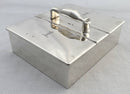 Victorian Silver Desk Cigar Box, Crested for Aynscomb. London 1897 Joseph Braham.