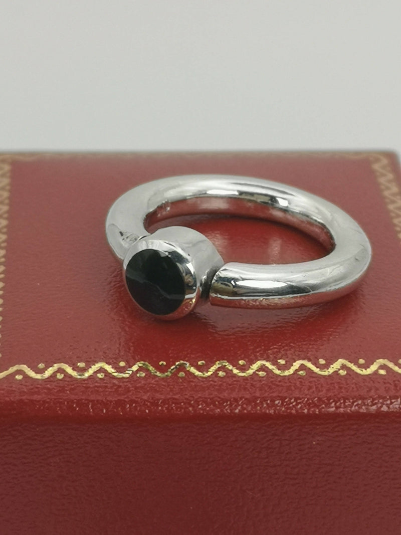 Vintage Sterling Silver & Onyx Statement Ring