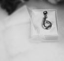 Diamond Initial silver charm pendant
