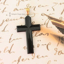 Large Victorian 15ct Onyx & Pearl Cross