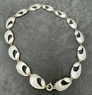 Modern Mid Century Scandinavian Finn Jensen 1950's Norwegian Silver Gilt Enamel Necklace
