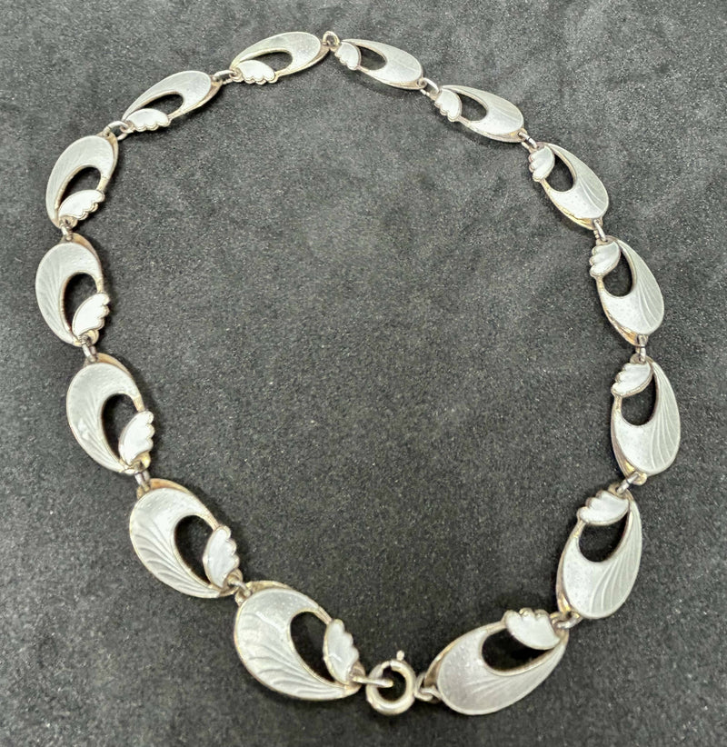 Finn Jensen 1950s Norwegian Silver Gilt Enamel Necklace