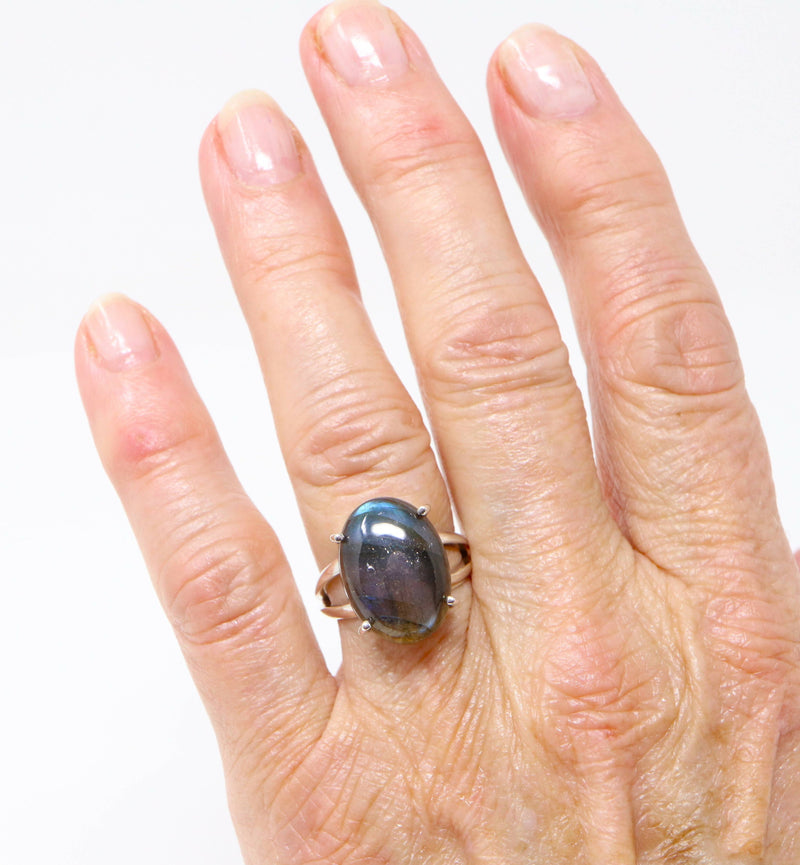 Silver & Labradorite Statement ring