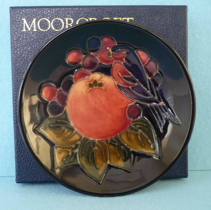 Moorcroft Pin Dish in the Finches Design by Sally Tuffin