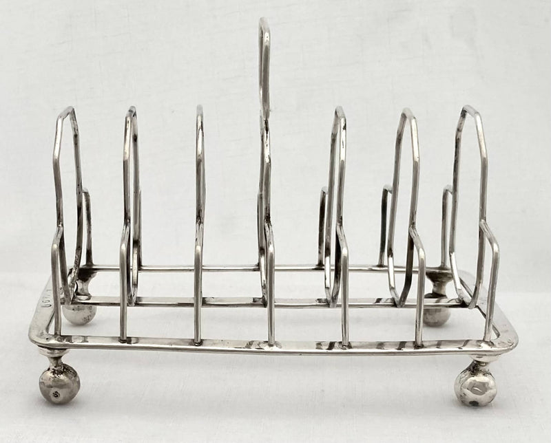 Georgian, George III, Silver Toast Rack. Sheffield 1805 Thomas Law. 6 troy ounces.