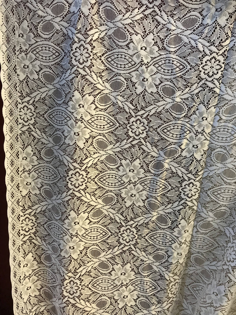 Adele victorian design wide Cotton Lace Curtain Panelling By the metre....Width 120” 300cms