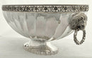 Victorian Silver Plated Oval Fluted Bowl with Lion Mask Handles. John Round & Sons.