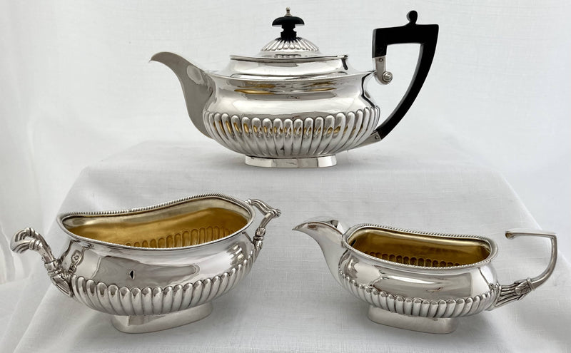 Georgian, George III, Silver Tea Set. London 1806/07 Robert Hennell I & Samuel Hennell. 38.8 troy ounces.