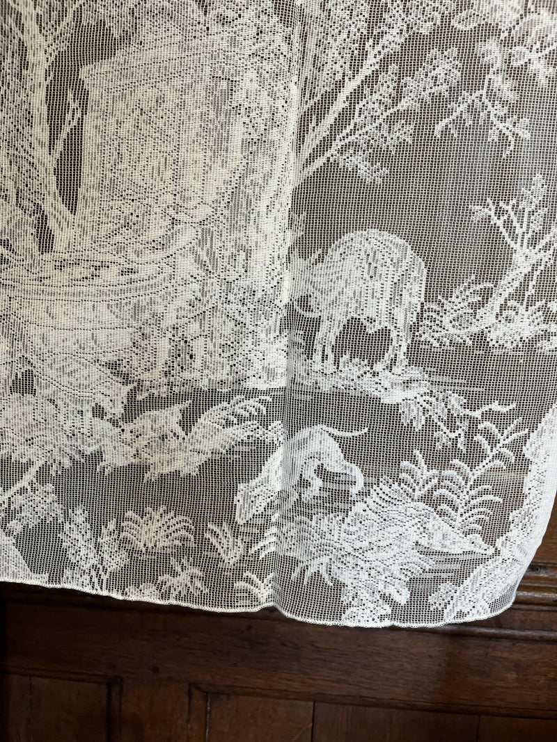 Toile de Jouy Lace Panel Remnant to finish in Bone 35"/57"