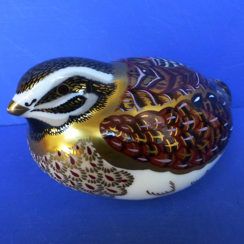 Royal Crown Derby Paperweight Dappled Quail (Boxed)