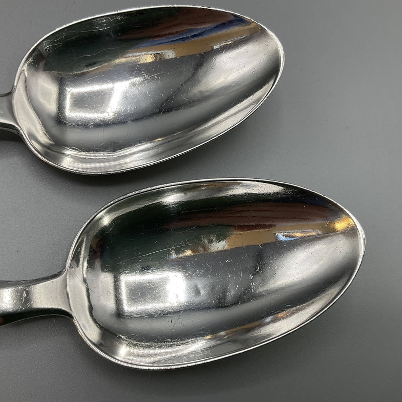 Pair of early Victorian silver tablespoons