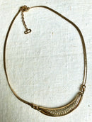 Vintage Christian Dior Gold Plated Rhinestone Collar Necklace