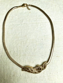 Vintage Christian Dior Gold Plated & Rhinestone Collar Necklace