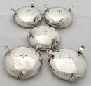 Late Victorian Set of Five Silver Plated Salts with Monogram of Alfred de Rothschild.