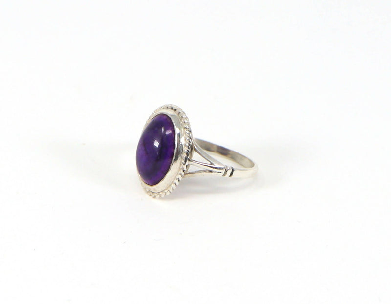 Vintage Silver & Purple Lace Agate Ring