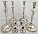 Georgian, George III, Set of Four Old Sheffield Plate Candlesticks, circa 1800.