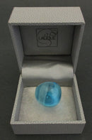 Lalique light blue crystal cabochon ring, size L