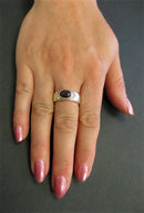 Jake: Garnet cabochon silver ring