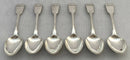 William IV Six Silver Teaspoons. London 1833 William Theobalds. 3.9 troy ounces.