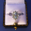 Silver Blue Topaz Ring Size O