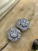 Hallmarked 9ct White Gold 0.25ct Round Brilliant Cut Diamond Earrings