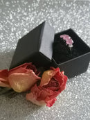 New Sterling Silver Pink Sapphire & Diamond Trilogy Ring - Size N/O