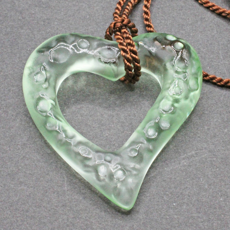 Baccarat green crystal heart pendant/necklace
