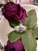 New Sterling Silver Ratanakiri Blue Natura & Cambodian Zircon Ring - Size X