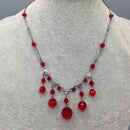 1950's ruby glass necklace