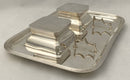 George V Silver Inkstand. Birmingham 1935 Asprey & Co. Ltd. 33.8 troy ounces.