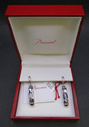 Baccarat crystal and silver earrings