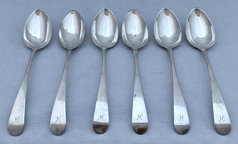 Georgian, George III, Six Scottish Silver Tablespoons. Edinburgh 1797. 13 troy ounces.