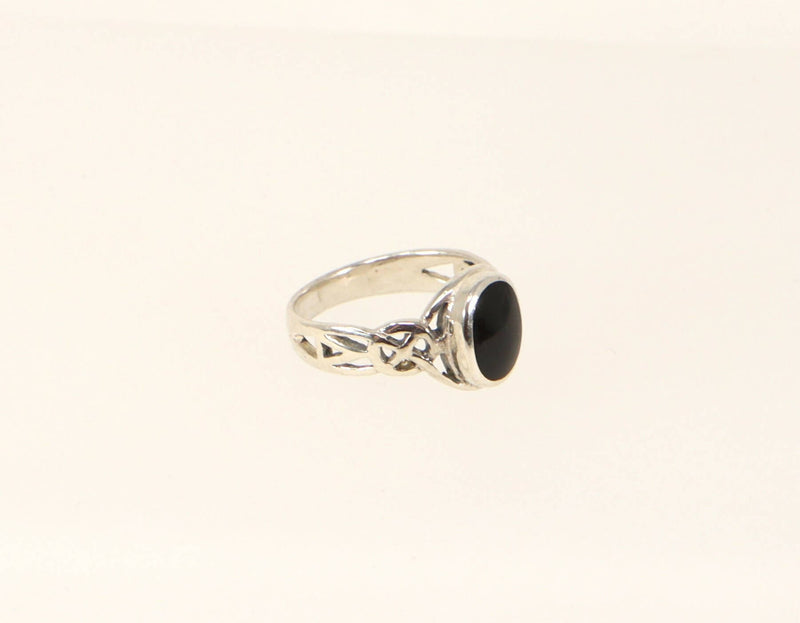 Silver & Onyx Celtic Knot Ring