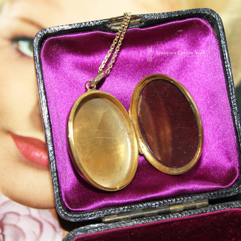 Antique 9ct Gold Locket & Chain